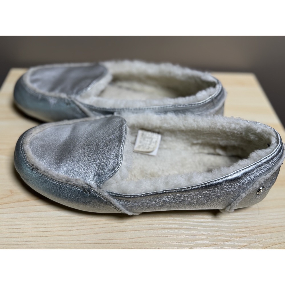 UGG Silver Metallic Hailey Slippers Size 9